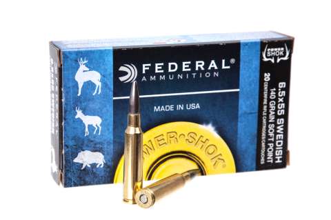 Патрон нарізний Federal, Power shok, 6,5 X 55 SWEDISH, JSP, пуля 140GR (9,07 г)