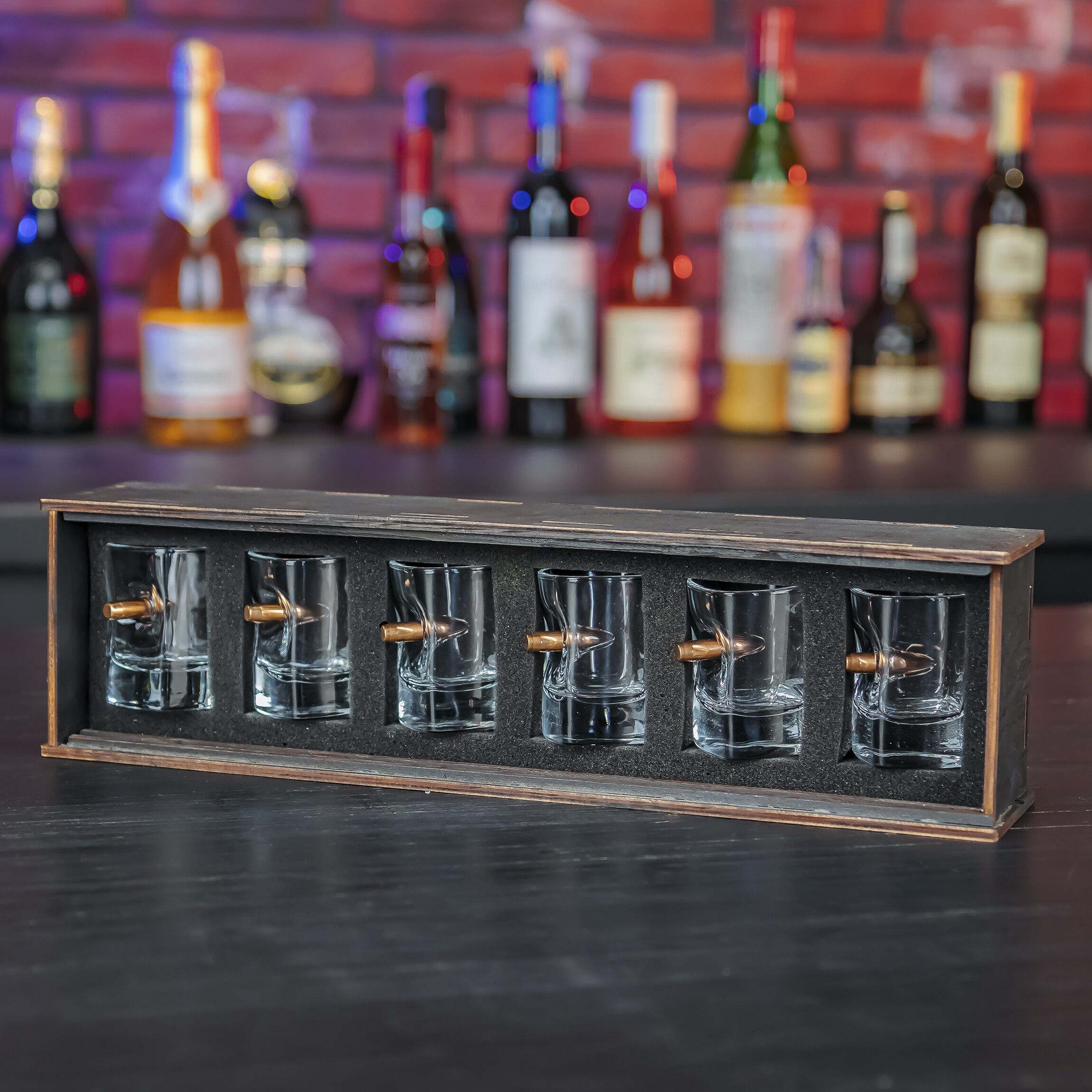 Набір квадратних чарок з кулею в подарунковій коробці  VSKLO