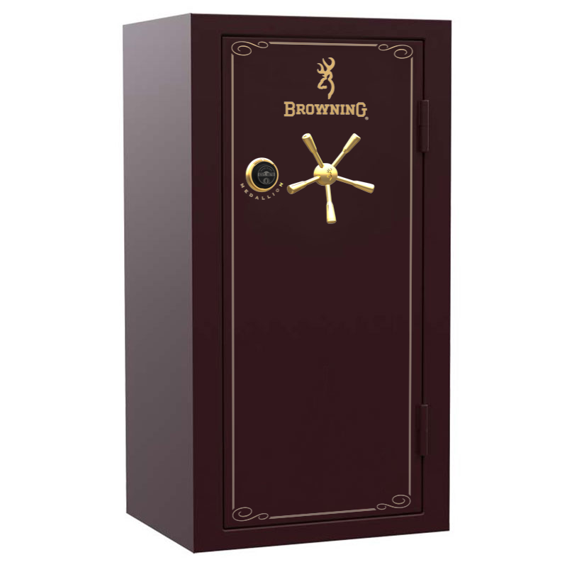 Сейф BROWNING "Medallion" 153x82x66 чёрная вишня, золотые ручки, эл замок