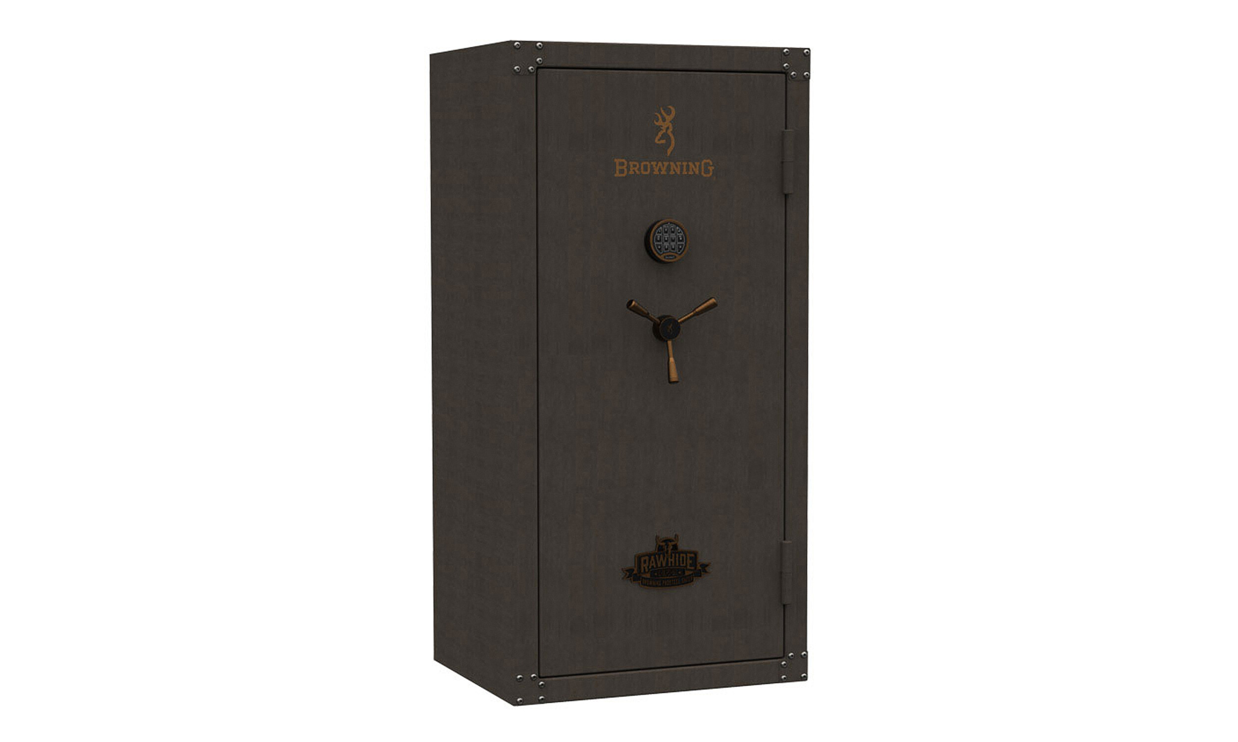 Сейф BROWNING  "Rawhide" 153х78х64 Raw Metal, бронзовые ручки, эл.замок