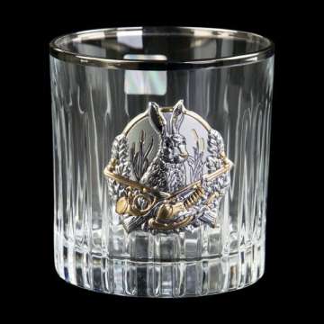 Набір для віскі "Полювання" Boss Crystal, 6 келихів, платина, срібло, золото, кришталь