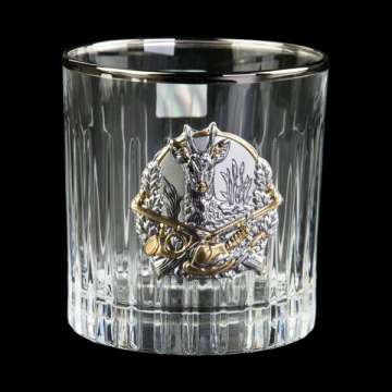 Набір для віскі "Полювання" Boss Crystal, 6 келихів, платина, срібло, золото, кришталь