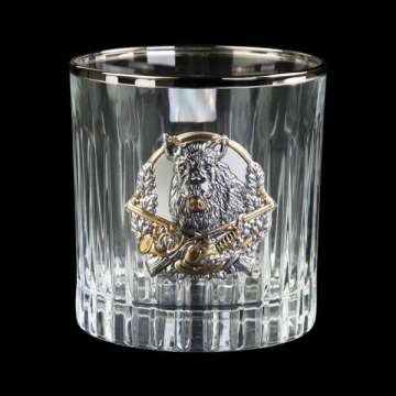 Набір для віскі "Полювання" Boss Crystal, 6 келихів, платина, срібло, золото, кришталь