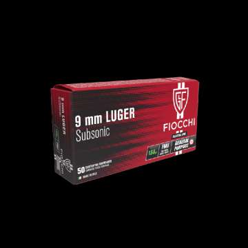Патрони нарізні Fiocchi 9х19 Luger Subsonic FMJ 158 Gr (10.24 г) 50 шт.
