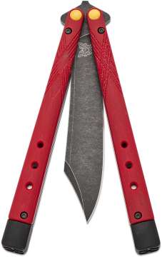 Ніж Benchmade "Necron", balisong, ruby red G10