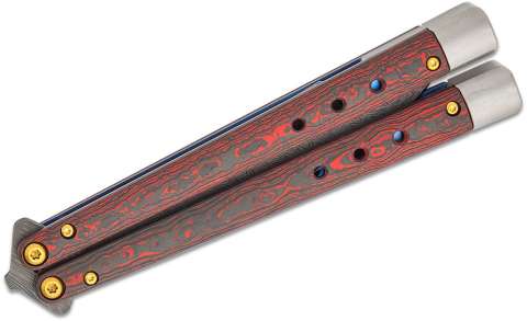 Ніж Benchmade "Necron Limited", balisong, weehawk dama, lava flow fat carbon