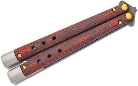 Ніж Benchmade "Necron Limited", balisong, weehawk dama, lava flow fat carbon