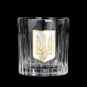 B2TRY2XG Набір келихів для віскі "ГЕРБОВИЙ" Boss Crystal, 2 келиха, срібло, золото, кришталь