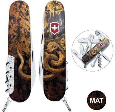 Ніж Victorinox Swiss Army Climber Zodiac Золота дерев'яна змія