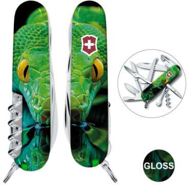 Ніж Victorinox Swiss Army Huntsman Zodiac Зелена дерев'яна змія