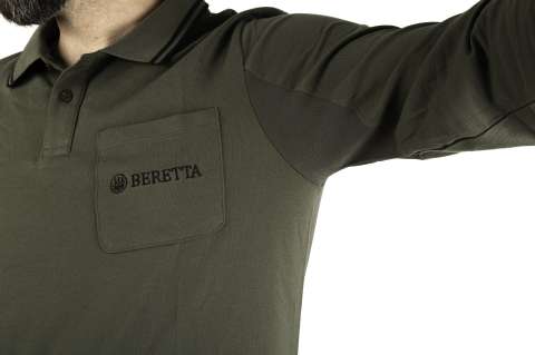 Футболка мужская с длинным рукавом Airmesh Polo LS "Beretta"  (олива)