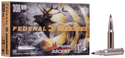 Патрон нарізний Federal Premium, 308 Win, Terminal Ascent, 175GR (11,3 г)
