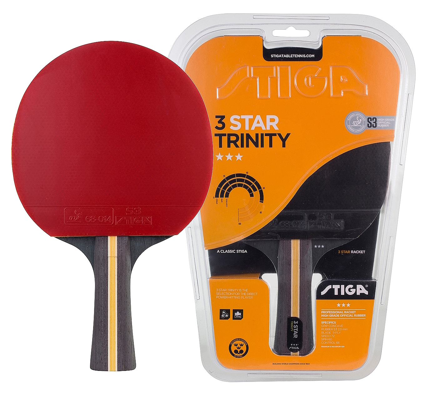 Ракетка для настільного тенісу Stiga Trinity 3 Star FL (1213-3616-01)