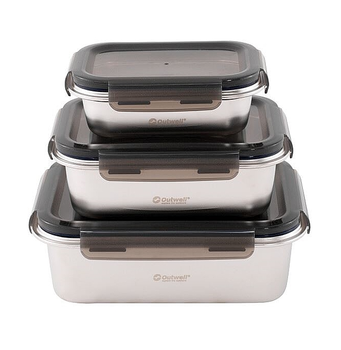 Набір харчових контейнерів із нержавіючої сталі Outwell Camper Food Box Set 3 шт (651210)