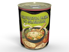 М'ясна Консерва Каша Пшенична Зі Свининою - Готова Страва До Вживання, Розігрій Та Їж