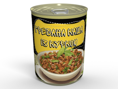 М'ясна Консерва Гречана Каша З Курятиною - Готова Страва До Вживання, Розігрій і Їж