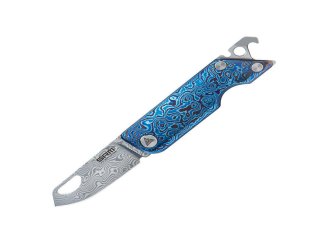 Ніж складаний кишеньковий SRM 6435, (4.1 см) Damascus / Titanium блакитний