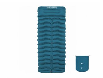 Матрац туристичний надувний одномісний Naturehike CNK2550WS033, 200x60x6.5 см, синій, прямокутний із мішком для надування
