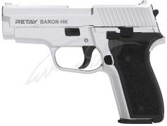 Пистолет стартовый Retay Baron HK кал. 9 мм. Цвет - nickel.