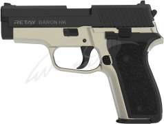 Пистолет стартовый Retay Baron HK кал. 9 мм. Цвет - Satin/Black.