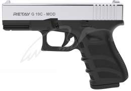 Пистолет стартовый Retay G 19C кал. 9 мм. Цвет - nickel.
