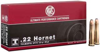 Патрон RWS кал .22 Hornet пуля TMS масса 46 гр (3 г)