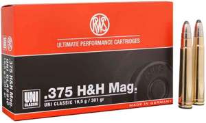 Патрон RWS кал.375 H&H пуля UNI Classic масса 19,5 г