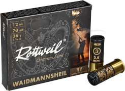 Патрон Rottweil Waidmannsheil HV Plastik кал.12/70 дробь №3 (3,5 мм) навеска 36 г Патрон Rottweil Waidmannsheil HV Plastik кал.12/70 дробь №3 (3,5 мм) навеска 36 г