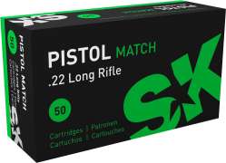 Патрон SK Pistol Match кал.22 LR пуля 2,59 г/ 40 гран. Нач. скорость 286 м/с.