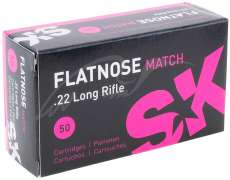Патрон SK Flatnose Match кал. 22 LR пуля 2,59 г/40 гран. Нач. скорость 328 м/с