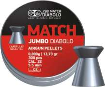 Пули пневматические JSB Diabolo Jumbo Match. Кал. 5.5 мм. Вес - 0.89 г. 300 шт/уп