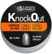 Пули пневматические JSB Knock Out Slugs .216. Кал. 5.5 мм. Вес - 1.645 г. 200 шт/уп