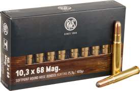 Патрон RWS кал. 10.3x68 Magnum пуля Teilmantel масса 25.9 г/400 гран
