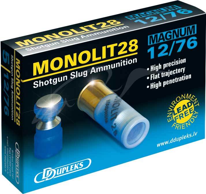 Патрон D Dupleks Monolit 28 Magnum кал. 12/76 пуля Monolit масса 28,4 г Патрон D Dupleks Monolit 28 Magnum кал. 12/76 пуля Monolit масса 28,4 г