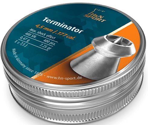 Пули пневматические H&N Terminator. Кал. 4.5 мм. Вес - 0.47 г. 400 шт/уп
