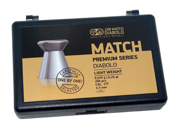 Пули пневматические JSB Match Premium HW. Кал. 4.49 мм. Вес - 0.53 г. 200 шт/уп