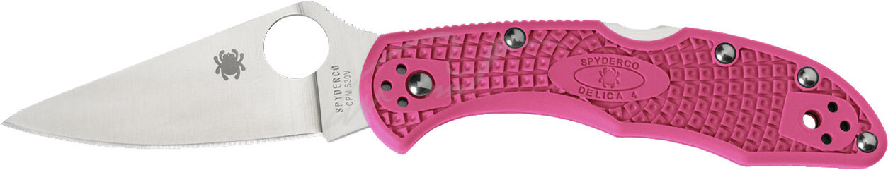 Нож Spyderco Delica 4 Flat Ground Pink
