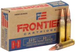Патрон Hornady Frontier кал. 223 Rem пуля HP Match масса 55 гр (3.6 г)