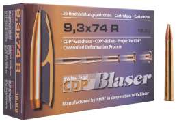 Патрон Blaser кал. 9,3х74 R пуля CDP масса 18,5 грамм/ 285 гран. Нач. скорость 700 м/с.