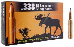 Патрон Blaser Barnes TTSX кал .338 Blaser Magnum масса пули - 13,65 грамм / 210 гран.