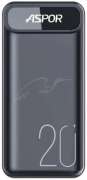 Зарядний пристрій Aspor A396 20000mAh (22.5W/PD USB-C laptops fast charging) к:black