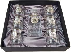 Подарунковий набір склянок для віскі Boss Crystal "Гербовий з козаками": графін
