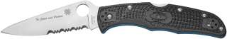 Нож Spyderco Endura 4 Thin Blue Line полусеррейтор