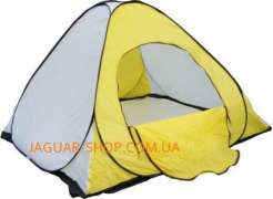 Палатка 2 м*2 м для зимней рыбалки цвет желтый с белым