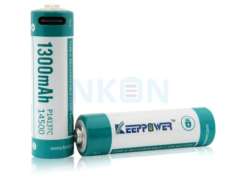 2x Keeppower 14500 1300mAh (захищені) - 2A - USB-C