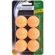 Мячики настольного тенниса Donic-Schildkrot 1 * ELITE 40+ plastic (6шт) orange