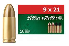 Патрон мисливський нарізний  Sellier & Bellot кал. 9 x 21 FMJ, 8 г (124 Gr)