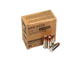 Патрон нарезной Sig Sauer 9х19 Luger +P Elite V-CROWN M17 JHP 124Gr (8,07 г)