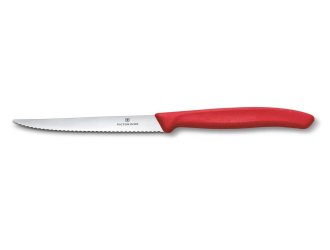 Нож кухонный Victorinox SwissClassic стейковый 11 см, серрейтор, красный