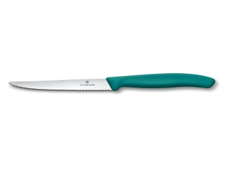 Нож кухонный Victorinox SwissClassic стейковый 11 см, серрейтор, зеленый